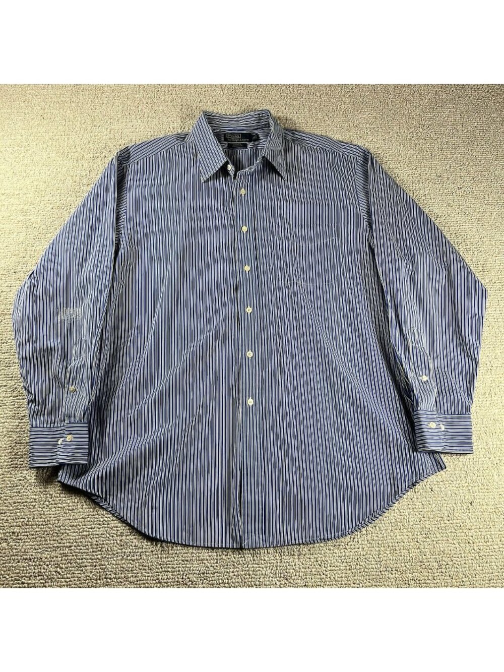 Polo Ralph Lauren Andrew Button Down Shirt Blue White Men’s Size 17.5 / XL